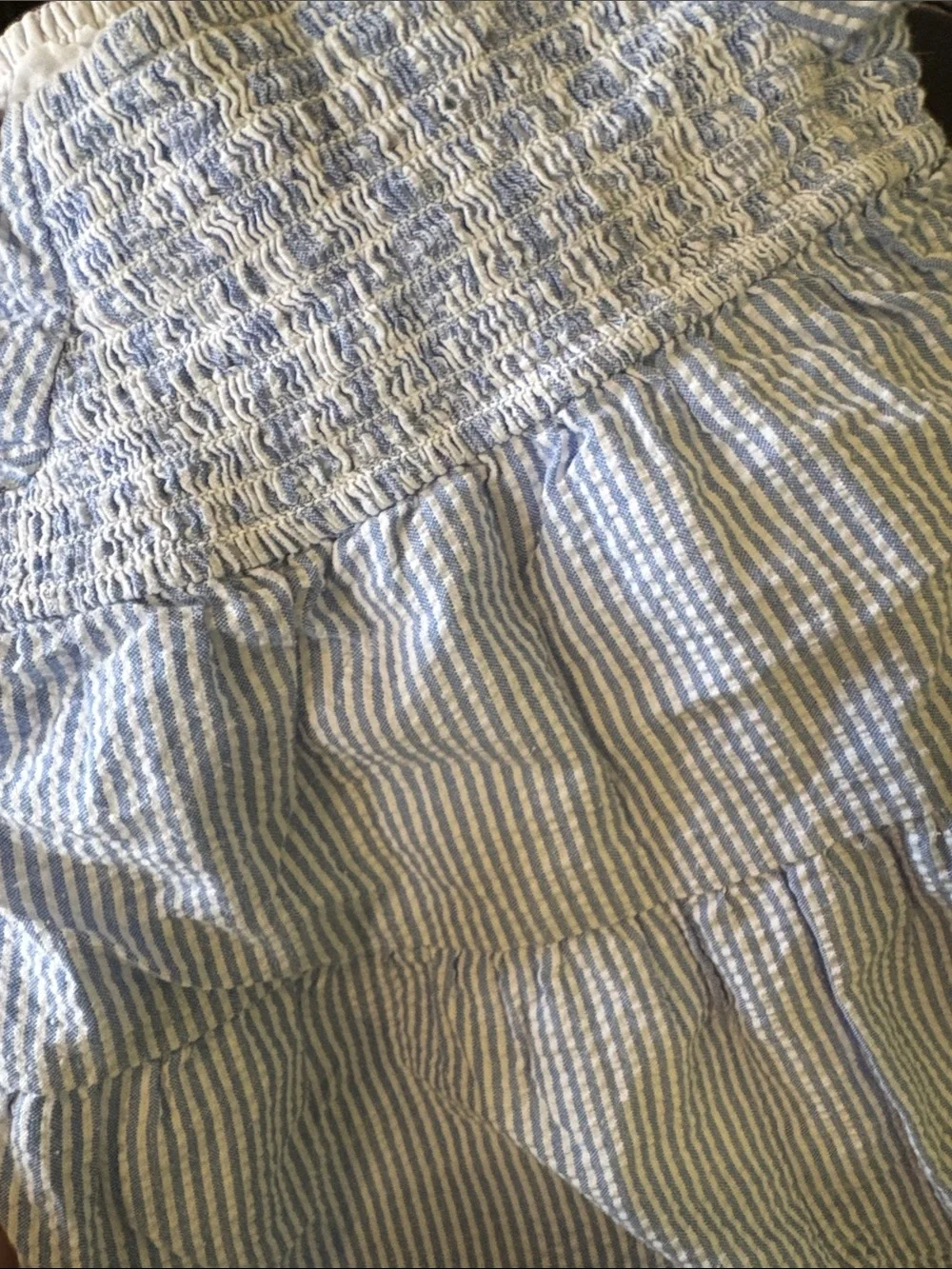 Old Navy Light Blue Smocked Puff-Sleeve Cotton Dress